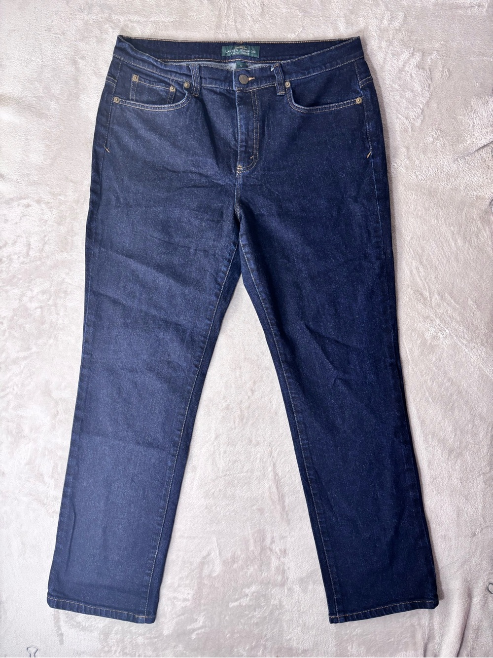 Lauren Ralph Lauren Jeans Womens 12 Dark Wash Stretch Straight Leg Denim Pants